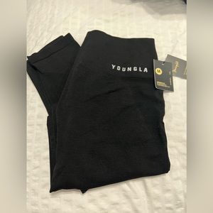 NWT YOUNGLA FOR HER BLACK LEGGINGS